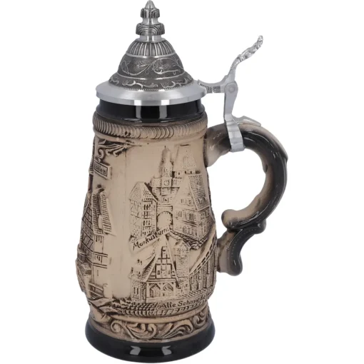 Käthe Wohlfahrt Bierkrug Mit Zinndeckel "Rothenburg", 0,25 Liter