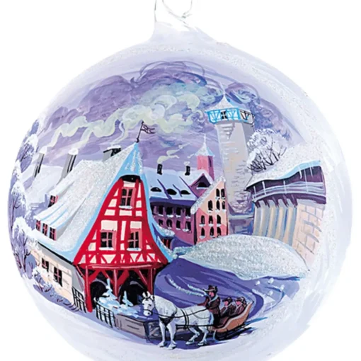 Käthe Wohlfahrt Glaskugel "Alte Schmiede" Rothenburg Im Winter, 10Cm
