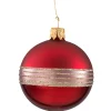 Käthe Wohlfahrt Glaskugel Bordeaux Matt/Lack Mit Glitterband, 6Cm