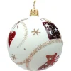 Käthe Wohlfahrt Glaskugel Cremefarben Matt Mit Weihnachtlichen Motiven, 7 Cm