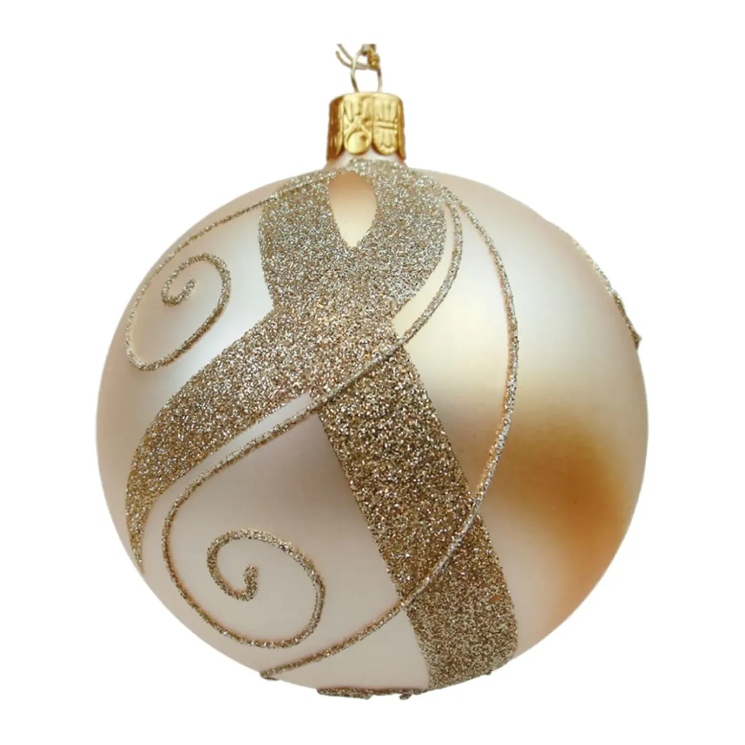 Käthe Wohlfahrt Glaskugel Gold Mit Verzierung, 10 Cm