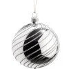 Käthe Wohlfahrt Glaskugel Silber Mit Silber Spiraldekor, 8 Cm
