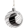 Käthe Wohlfahrt Glaskugel Silber Mit Silber Spiraldekor, 6 Cm