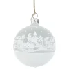 Käthe Wohlfahrt Glaskugel Weis Matt "Weihnachtsdorf", 7 Cm
