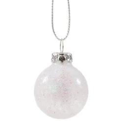 Käthe Wohlfahrt Glaskugel Weis Mit Silber Glimmer, 3 Cm