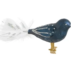 Poesie in Glas Glasvogel Dunkelblau
