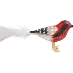 Poesie in Glas Glasvogel Rot-Schwarz-Weis