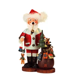 Käthes Original Holzknoddl "Weihnachtsmann Mit Geschenken", Rauchermannchen