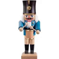 HODREWA Nussknacker "Trommler", Blau/Lasiert, 20,5 Cm