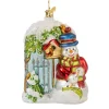 Poesie in Glas Schneemann Am Gartentor